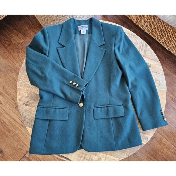 Vintage Pendleton green blazer women's size 6 petite - Picture 1 of 10